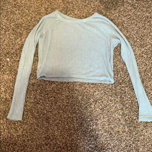 long sleeve soft crop top